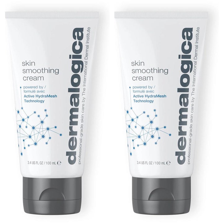 Dermalogica Skin Smoothing Cream 100 ml kosteuttava ja silottava kasvovoide kaksi valkoista tuubia harmailla korkeilla