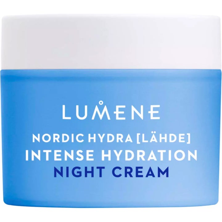 Lumene Nordic Hydra Lähde Intense Hydration Night Cream 50 ml kosteuttava yövoide sinisessä purkissa.