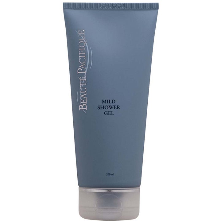 Beauté Pacifique Mild Shower Gel 200 ml puhdistava suihkugeeli harmaansinisessä tuubissa