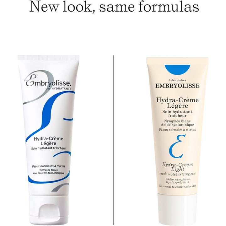 Embryolisse Hydra-creme Legere 40 ml kosteuttava päivävoide vertailukuvassa uusi ja vanha pakkaus
