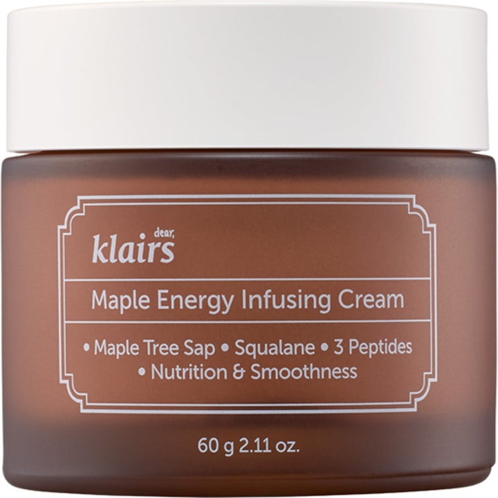Klairs Maple Energy Infusing Cream 60 g ravitseva kasvovoide ruskeassa purkissa, jossa on valkoinen kansi.