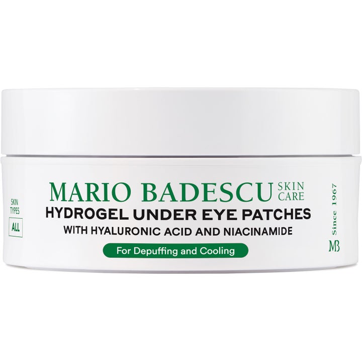 Mario Badescu Hydrogel Under Eye Patches 60 kpl turvotusta laskevat silmänympärysnaamiot valkoisessa purkissa
