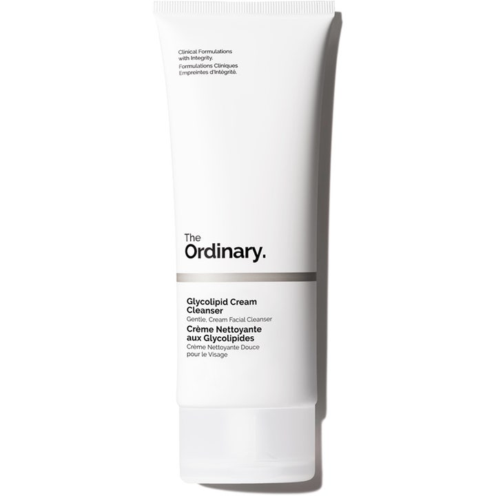 The Ordinary Glycolipid Cream Cleanser 150ml hellävarainen puhdistusvoide valkoisessa tuubissa mustalla tekstillä
