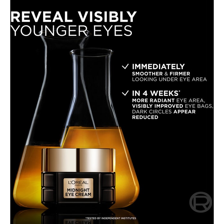L'Oréal Paris Age Perfect Cell Renewal Midnight Eye Cream 15 ml silmänympärysvoide lasipurkissa laboratorioastioilla