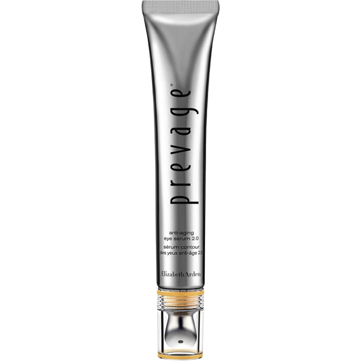 Elizabeth Arden Prevage Anti-Aging Eye Serum 2.0 silmänympärysseerumi hopeisessa tuubissa jossa on viilentävä kärki.