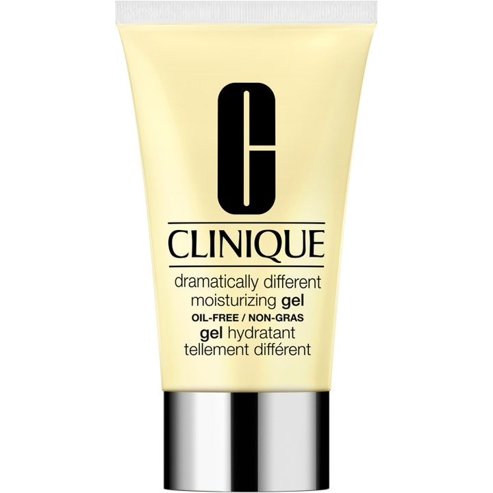 Clinique Dramatically Different Moisturizing Gel öljytön kosteuttava kasvogeeli keltaisessa tuubissa hopeisella korkilla.