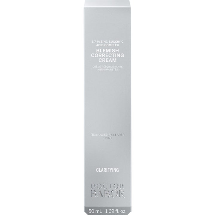 Doctor Babor Blemish Correcting Cream 50 ml epäpuhtauksia vähentävä kasvovoide hopeisessa pakkauksessa.