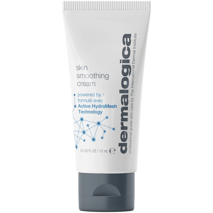 Dermalogica Skin Smoothing Cream 15 ml kosteuttava kasvovoide valkoisessa tuubissa harmaalla korkilla