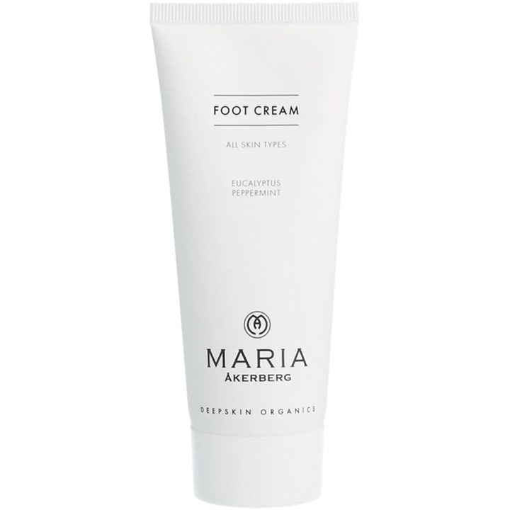 Maria Åkerberg Foot Cream virkistävä jalkavoide valkoisessa muovituubissa joka sisältää eukalyptusta ja piparminttua