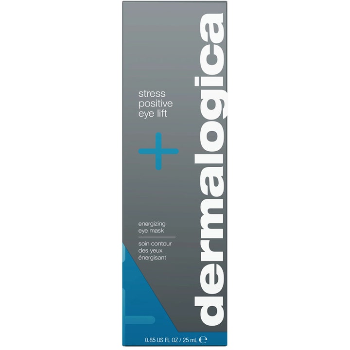 Dermalogica Stress Positive Eye Lift 25 ml virkistävä silmänympärysvoide harmaassa pakkauksessa.