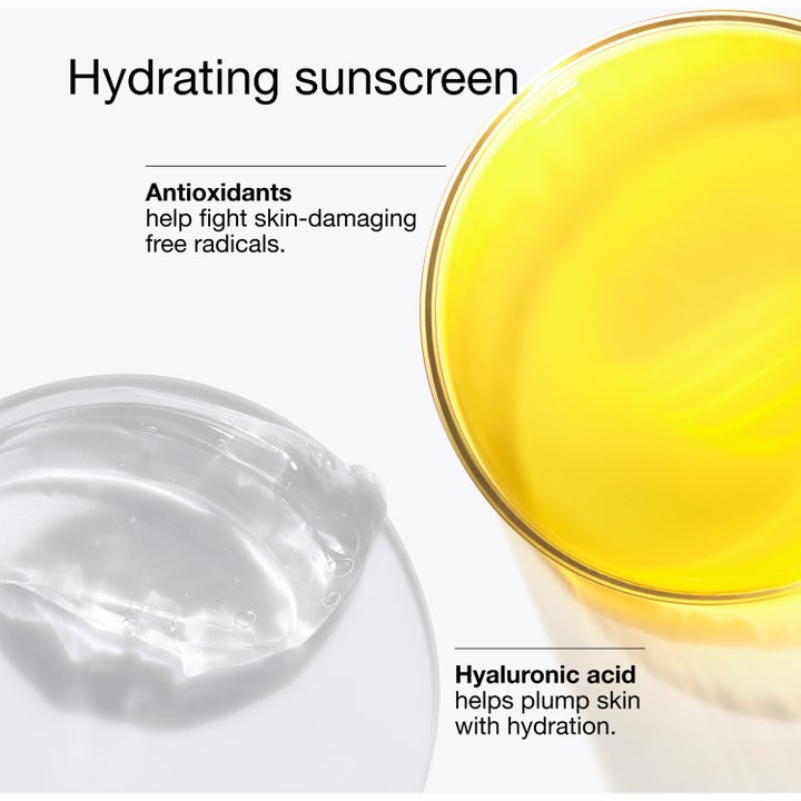 Clinique UV Solutions Hydrating Sunscreen SPF 50 40 ml kosteuttava päivävoide, kirkas koostumus ja hyaluronihappoa.