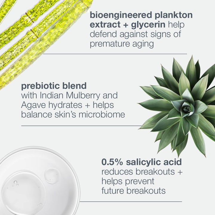 Dermalogica Breakout Biotic Moisturizer 50 ml kasvovoide sisältää salisyylihappoa ja prebiootteja epäpuhtauksia vastaan.