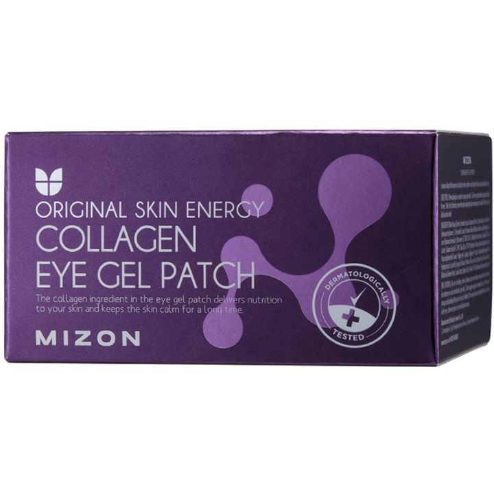 Mizon Collagen Eye Gel Patch 60 kpl silmänympärysnaamiot kiinteyttävät ihoa violetissa pahvipakkauksessa