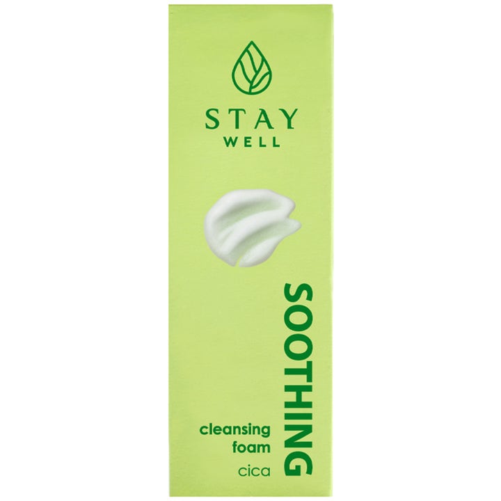 Stay Well Soothing Cleansing Foam Cica & Heartleaf 150 ml rauhoittava puhdistusvaahto vihreässä pakkauksessa.