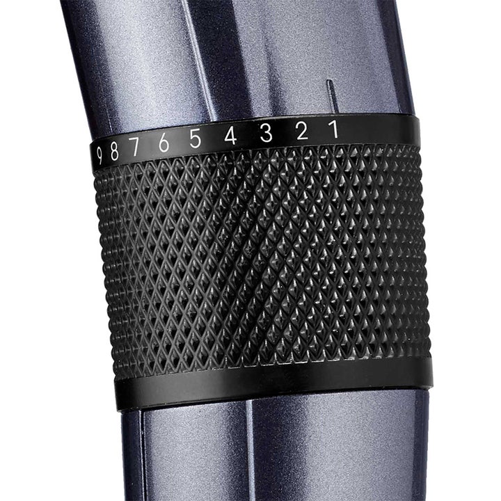 BaByliss Titanium 1 kpl partatrimmeri jossa on musta teksturoitu säätörengas ja pituuden numerot