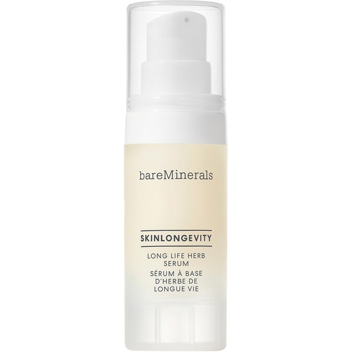 bareMinerals Skinlongevity Long Life Herb Serum 50 ml vahvistava seerumi huurteisessa pumppupullossa