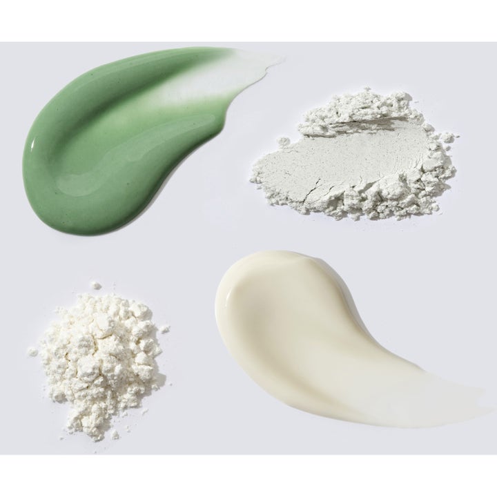 Dr. Ceuracle Expert Spirulina Cooling Modeling Mask 30 g viilentävä kasvonaamio näyttää vihreän ja valkoisen jauheen ja voiteen.