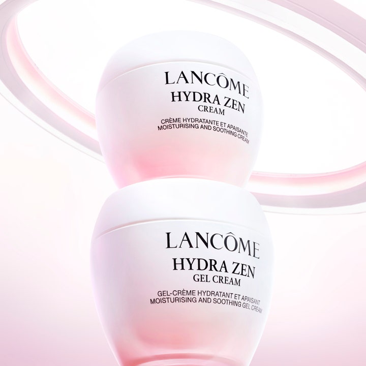 Lancôme Hydra Zen Anti-Stress Day Cream 50 ml kosteuttava päivävoide pyöreässä vaaleanpunaisessa purkissa.