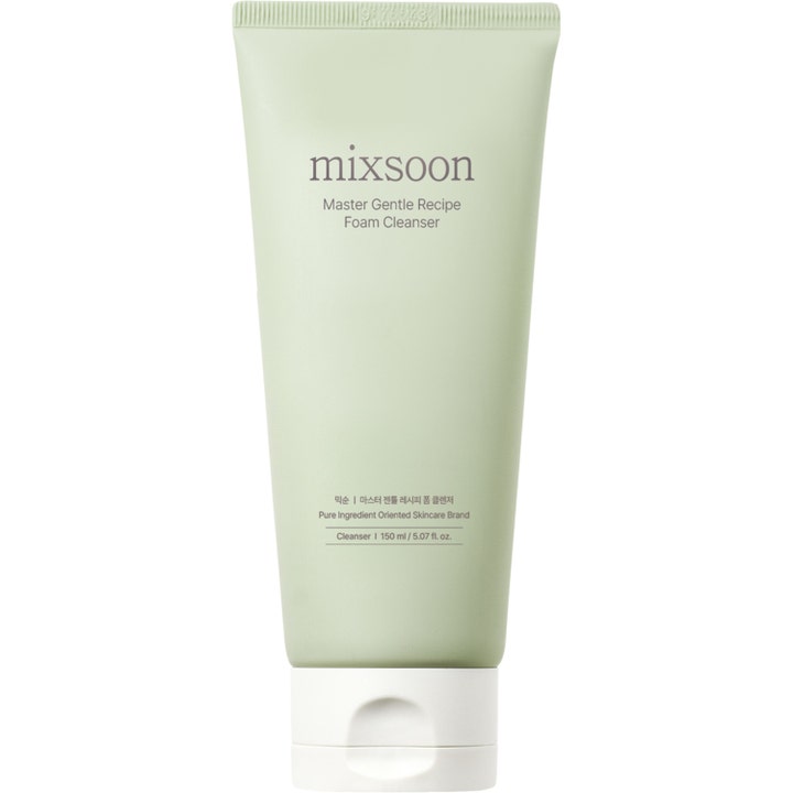 Mixsoon Master Gentle Recipe Foam Cleanser 150 ml hellävarainen puhdistusvaahto vaaleanvihreä tuubi valkoisella korkilla