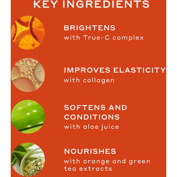 Ole Henriksen Truth Serum 30 ml kirkastava seerumi listaa ainesosina C-vitamiinin, kollageenin ja aloen.