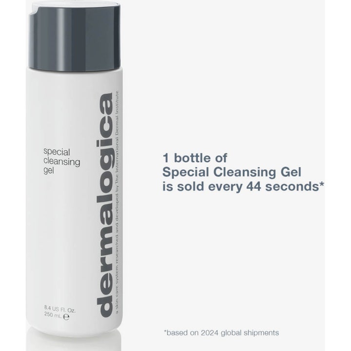 Dermalogica Special Cleansing Gel 500 ml rauhoittava saippuaton puhdistusgeeli valkoisessa pumppupullossa.