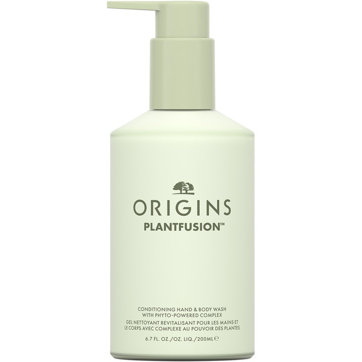 Origins Plantfusion Conditioning Hand & Body Wash 200 ml pehmentävä puhdistusgeeli vaaleanvihreässä pumppupullossa