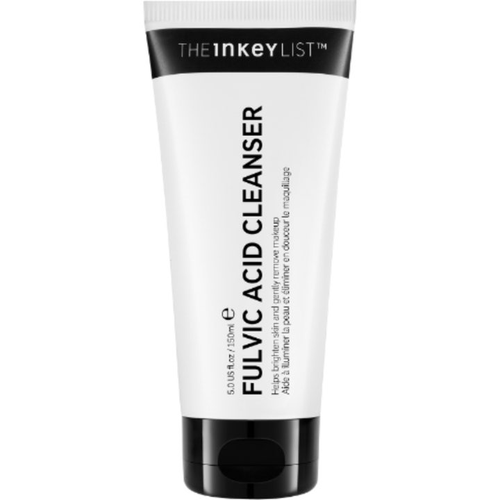 The Inkey List Fulvic Acid Cleanser 150ml kirkastava puhdistusaine valkoisessa tuubissa mustalla korkilla