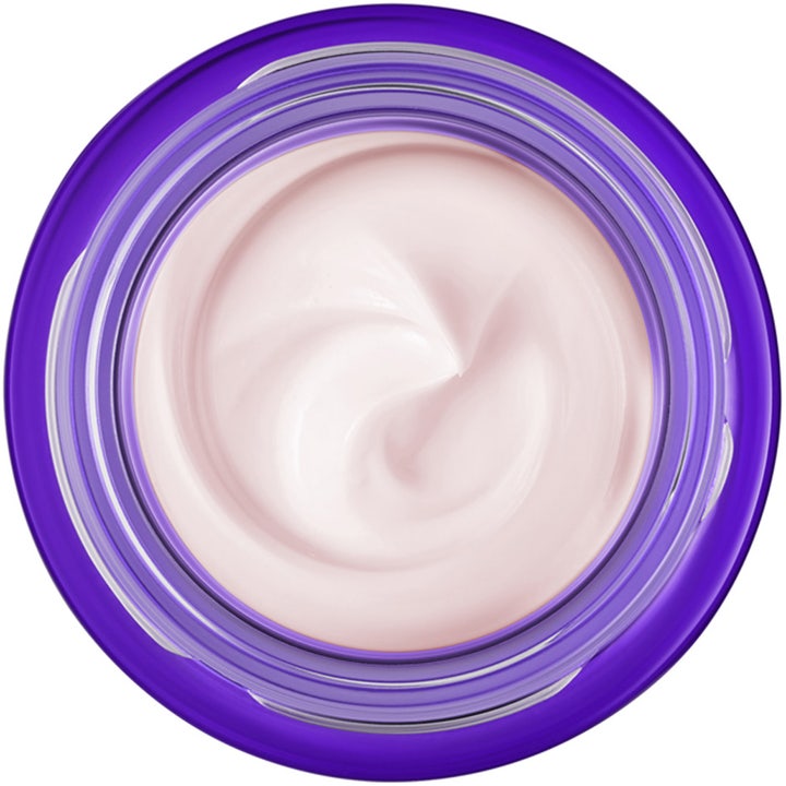 Lancôme Rénergie Nuit Multi-Lift Night 50 ml kiinteyttävä yövoide, täyteläinen vaaleanpunainen voidekoostumus violetissa purkissa.