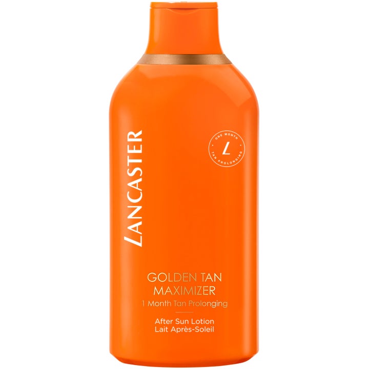 Lancaster Golden Tan Maximizer After Sun Lotion rusketusta pidentävä voide kirkkaan oranssissa pullossa