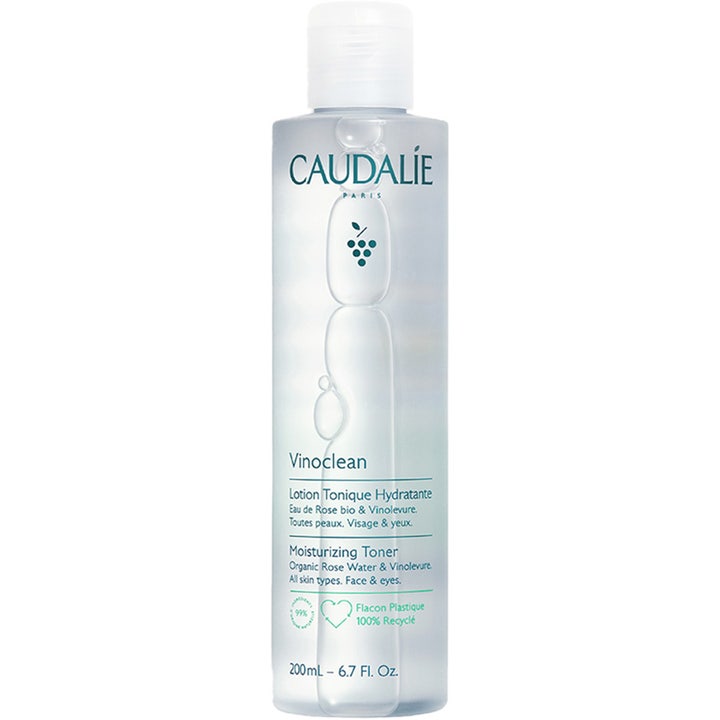Caudalie Vinoclean Moisturizing Toner 200 ml kosteuttava kasvovesi kirkkaassa muovipullossa valkoisella korkilla