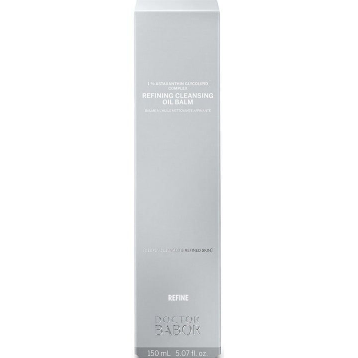 Babor DOC Refining Cleansing Oil Balm 150 ml syväpuhdistava puhdistusbalmi harmaassa Resurface-pahvipakkauksessa.