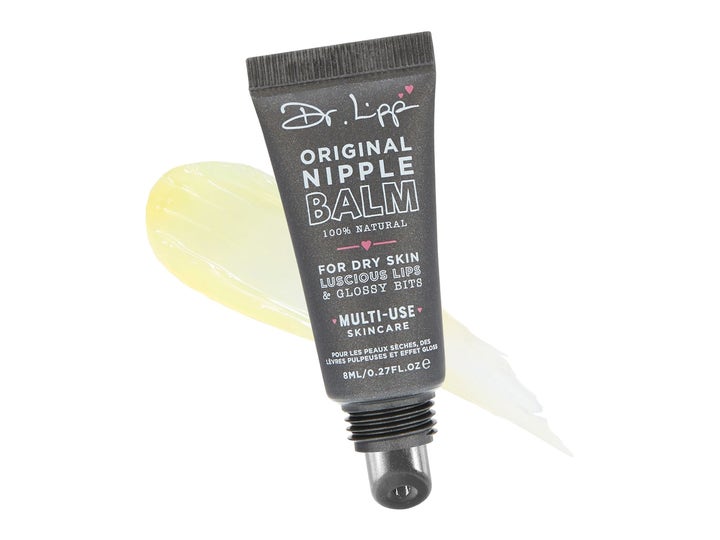 Dr.Lipp Original Nipple Balm 8 ml hoitava monitoimivoide ja paksu kellertävä voidekoostumus tumman tuubin takana.
