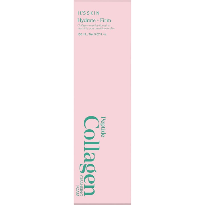 It'S SKIN Peptide Collagen Cleansing Foam 150 ml kosteuttava ja kiinteyttävä puhdistusvaahto vaaleanpunaisessa pahvikotelossa