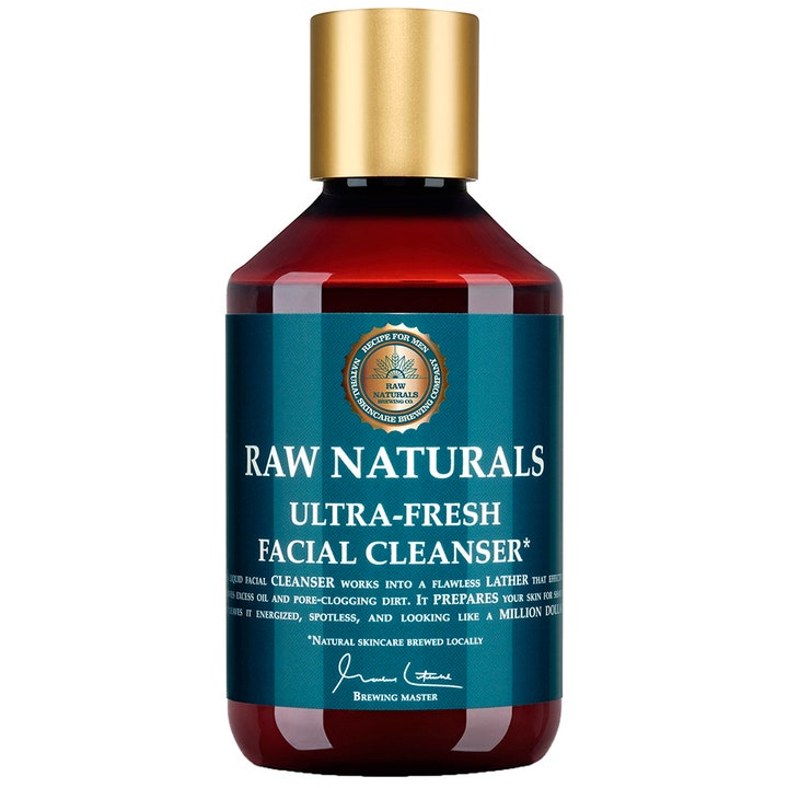 Raw Naturals Ultra-Fresh Facial Cleanser 300 ml syväpuhdistava kasvojenpesuaine ruskeassa pullossa