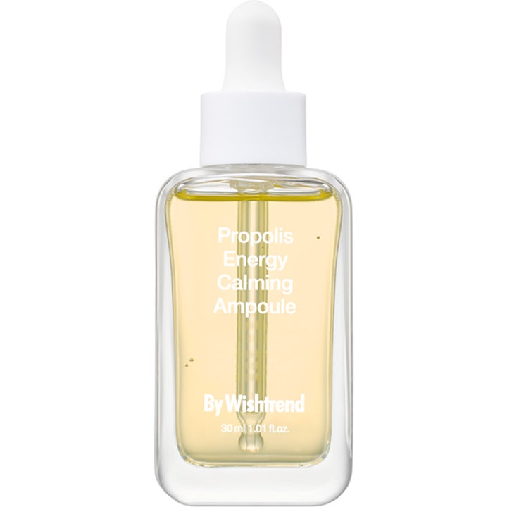 By Wishtrend Propolis Energy Calming Ampoule 30 ml rauhoittava seerumi kirkkaassa lasipullossa keltaisella nesteellä