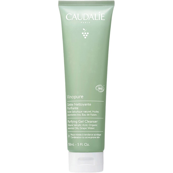 Caudalie Vinopure Purifying Gel Cleanser 150 ml puhdistusgeeli epäpuhtauksille vaaleanvihreässä tuubissa