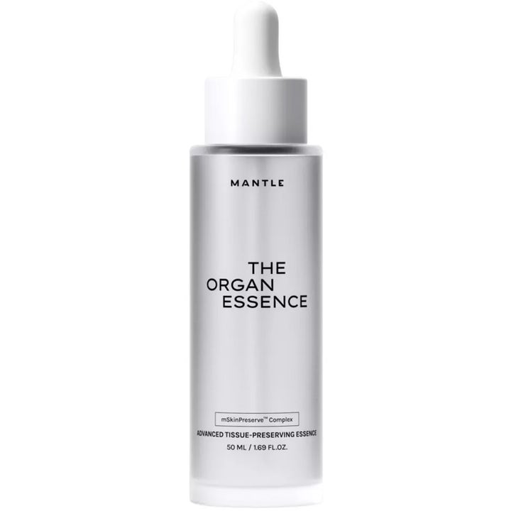 Mantle The Organ Essence 50 ml suojaava hoitovesi kirkastaa ihoa huurteisessa lasipullossa valkoisella pipetillä