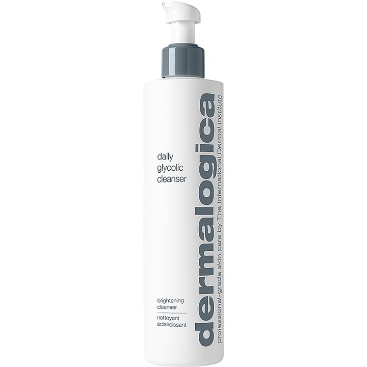 Dermalogica Daily Glycolic Cleanser 295 ml kirkastava puhdistusgeeli valkoinen pullo harmaalla pumpulla