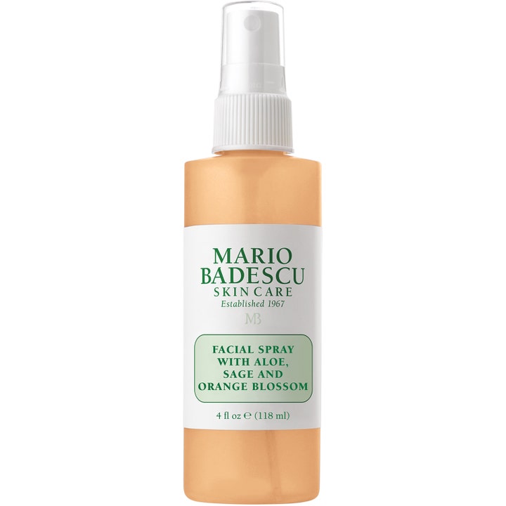 Mario Badescu Facial Spray with Aloe, Sage and Orange Blossom 118 ml kirkastava kasvosuihke oranssissa suihkepullossa