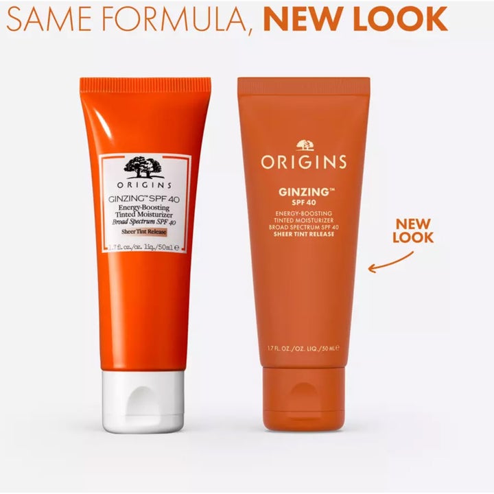 Origins GinZing SPF40 Tinted Moisturizer 50 ml on sävyttävä aurinkovoide kasvoille, jossa on kermainen ja rakeinen tekstuuri.