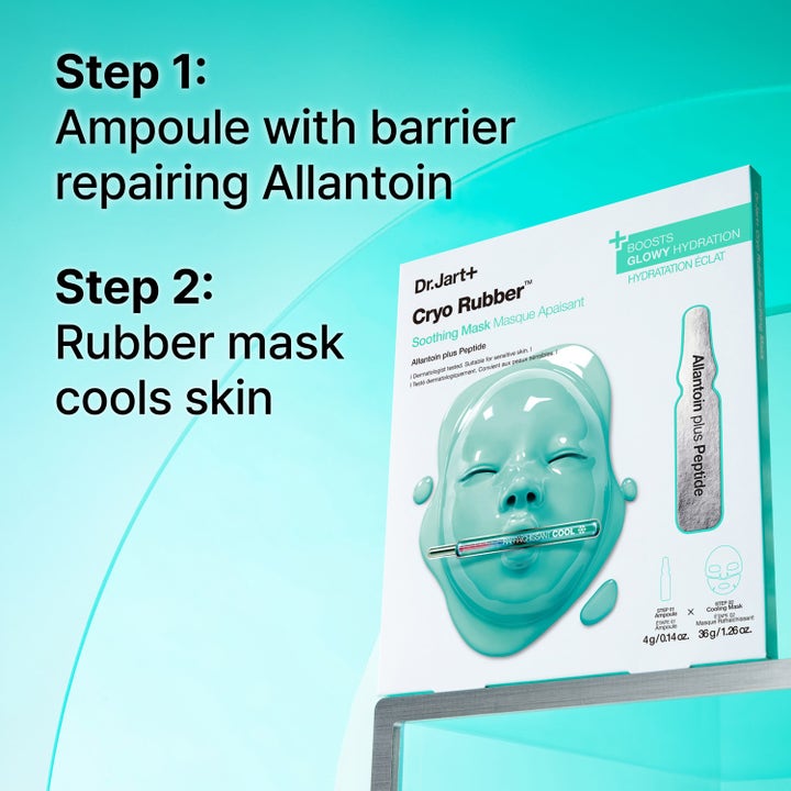 Dr.Jart+ Cryo Rubber Soothing Mask 36 g rauhoittava kasvonaamio sisältää allantoiinia ja viilentävän turkoosin naamion.