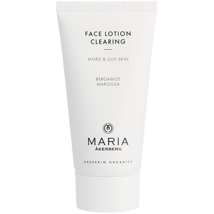 Maria Åkerberg Face Lotion Clearing puhdistava kasvovoide seka- ja rasvoittuvalle iholle valkoisessa tuubissa.