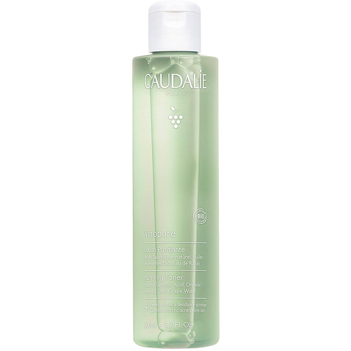 Caudalie Vinopure Purifying Toner 200 ml puhdistava kasvovesi poistaa epäpuhtauksia vaaleanvihreässä pullossa.