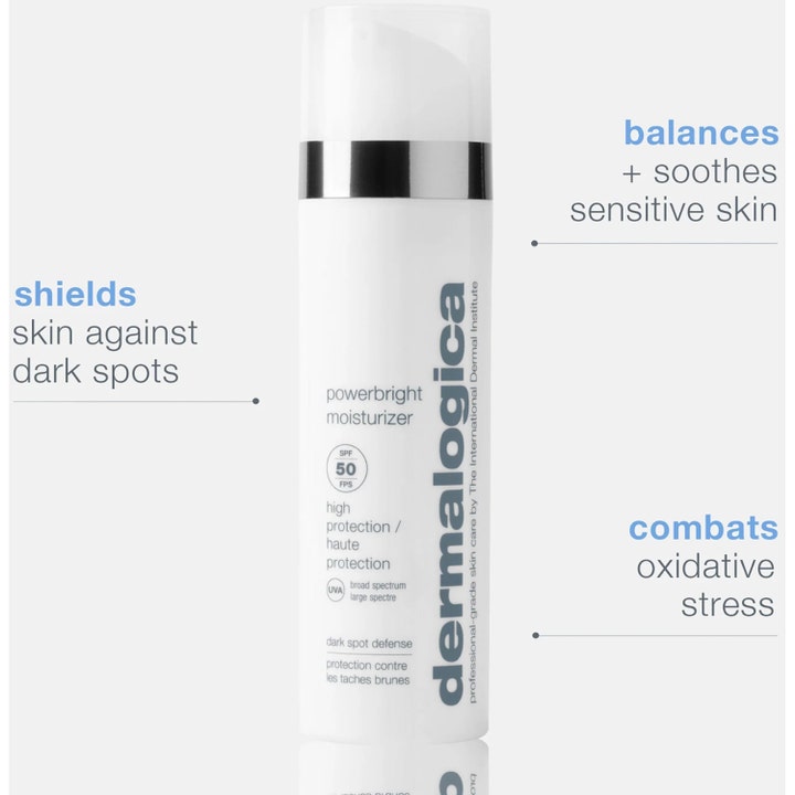 Dermalogica Powerbright Moisturizer SPF50 50 ml suojakerroin ehkäisee pigmenttiläiskiä ja rauhoittaa ihoa.