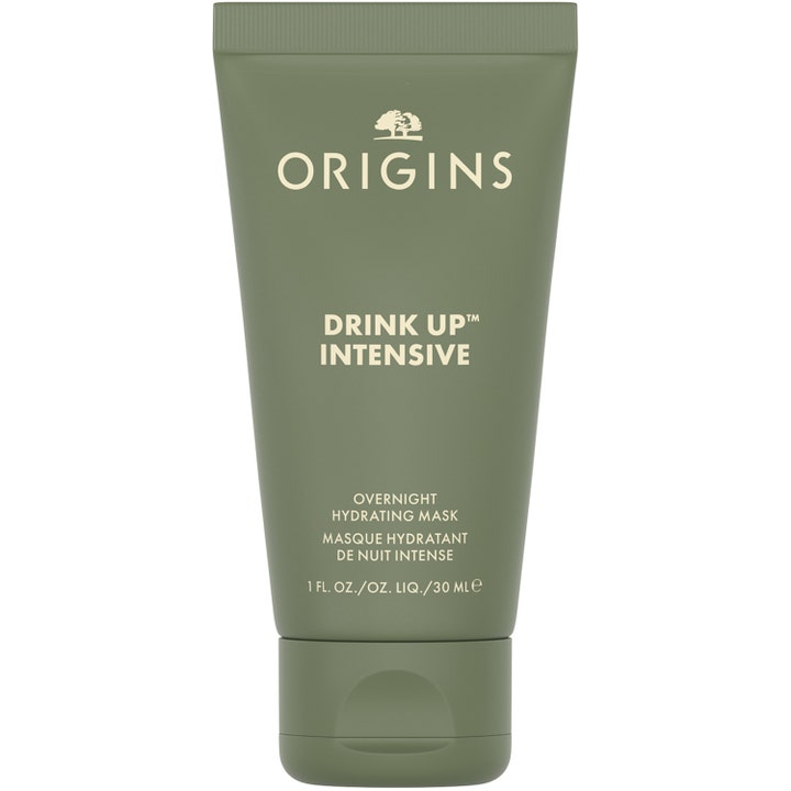 Origins Drink Up Intensive 30 ml kosteuttava yönaamio oliivinvihreässä tuubissa syväkosteuttaa ihoa yön aikana.