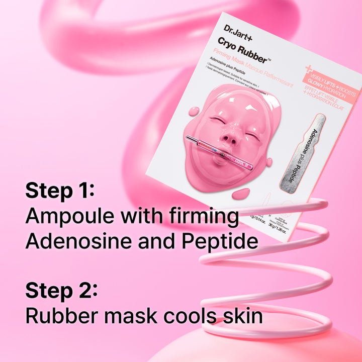 Dr.Jart+ Cryo Rubber Firming Mask 36 g kiinteyttää ihoa peptideillä vaaleanpunaisessa kahden vaiheen pakkauksessa