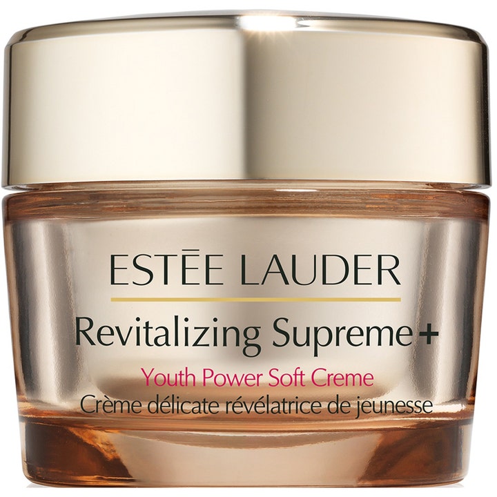 Estée Lauder Revitalizing Supreme+ Youth Power Soft Creme kosteuttava kasvovoide kultaisessa lasipurkissa