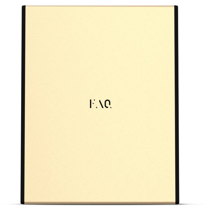 FAQ Swiss FAQ™ Led Panel 1 kpl ihonhoitolaite on vaalean kultainen suorakulmainen paneeli mustilla reunoilla