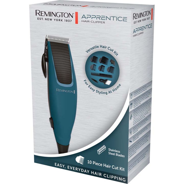 Remington Apprentice Hair clipper HC5020 1 kpl hiustenleikkuukone sinisessä pakkauksessa 10-osaisella setillä.