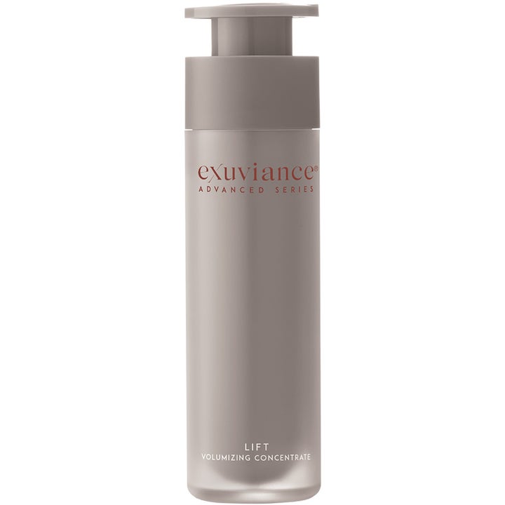 Exuviance Lift Volumizing Concentrate 30 ml kiinteyttävä ja täyteläisyyttä tuova seerumi harmaassa pumppupullossa.